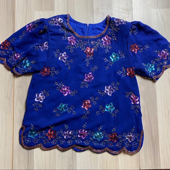 SRD Formalwear Two Piece Blue Sequin - Picture 1 of 6